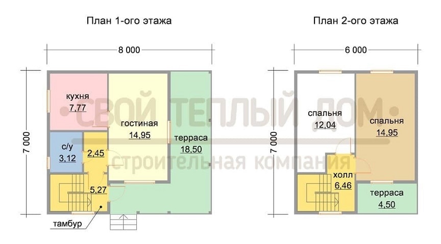 Небольшой загородный дом: 98 кв.м., 2 спальни, кухня-гостиная и терраса